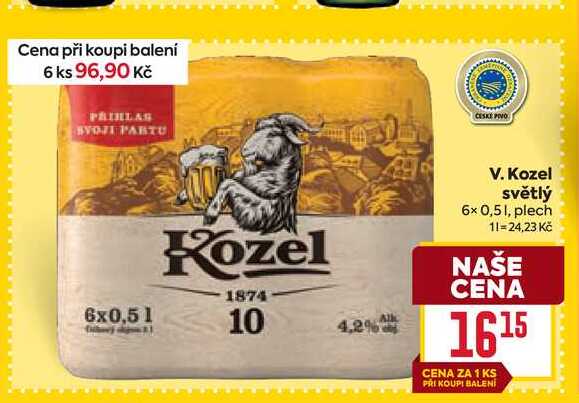 V. Kozel světlý 6x0,51, plech