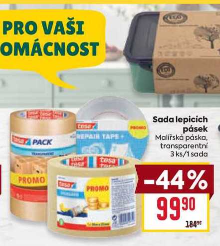 Sada lepicích pásek Malířská páska, transparentni 3 ks/1 sada
