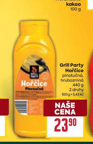 Grill Party Hořčice plnotučná, hrubozrnná 440 g