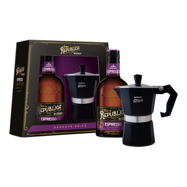 Božkov Republica Espresso (33%) + konvička (dárkové balení)