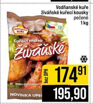Vodňanské kuře živáňské kuřecí kousky pečené 1kg