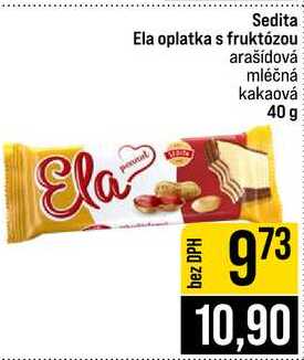Sedita Ela oplatka s fruktózou arašídová mléčná kakaová 40 g 