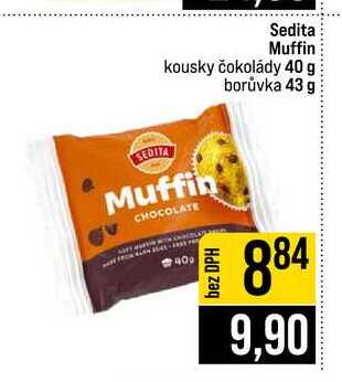 Sedita Muffin kousky čokolády 40 g borůvka 43 g