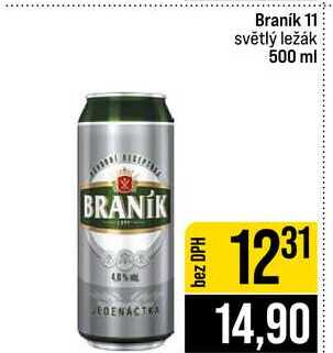 Braník 11 světlý ležák 500 ml 