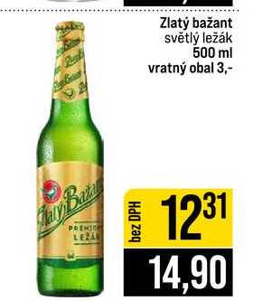 Zlatý bažant světlý ležák 500 ml