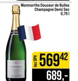 Monmarthe Douceur de Bulles Champagne Demi Sec 0,75l