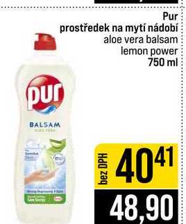 Pur prostředek na mytí nádobí aloe vera balsam lemon power 750 ml