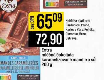 Extra mléčná čokoláda karamelizované mandle a sůl 200 g 