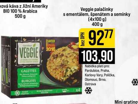 Veggie palačinky s ementálem, špenátem a semínky 4x100 g 400 g