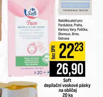 Soft depilační voskové pásky na obličej 20 ks