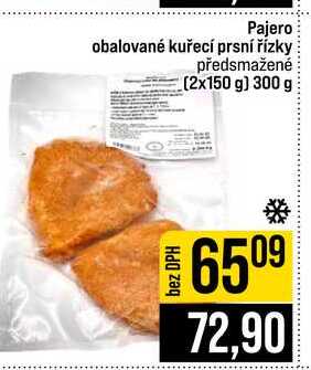 Pajero obalované kuřecí prsní řízky předsmažené (2x150 g) 300 g