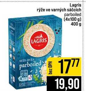 Lagris rýže ve varných sáčcích parboiled 4x100 g 400 g