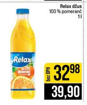 Relax džus 100% pomeranč 1l