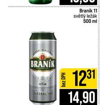 Braník 11 světlý ležák 500 ml