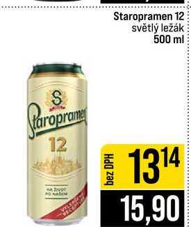 Staropramen 12 světlý ležák 500 ml