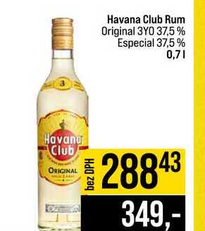 Havana Club Rum Original 3YO 37,5% Especial 37,5% 0,7l