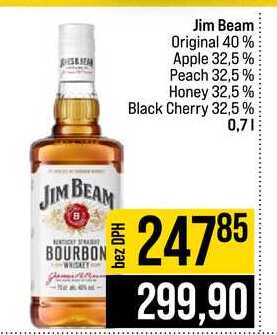 Jim Beam Original 40% Apple 32,5% Peach 32,5% Honey 32,5% Black Cherry 32,5% 0,7l
