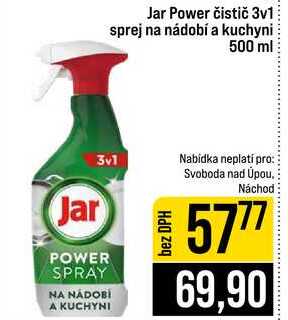 Jar Power čistič 3v1 sprej na nádobí a kuchyni 500 ml