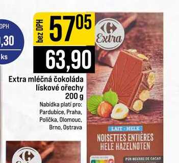 Extra mléčná čokoláda lískové ořechy 200 g 