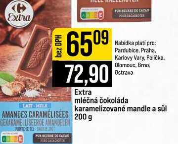 Extra mléčná čokoláda karamelizované mandle a sůl 200 g