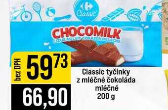 Classic tyčinky z mléčné čokoláda mléčné 200 g