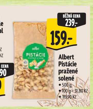 Albert Pistácie pražené solené 500 g