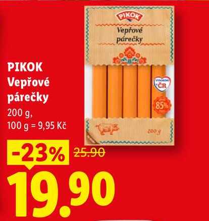 PIKOK Vepřové párečky, 200 g