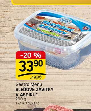 SLEĎOVÉ ZÁVITKY V ASPIKU* 200 g