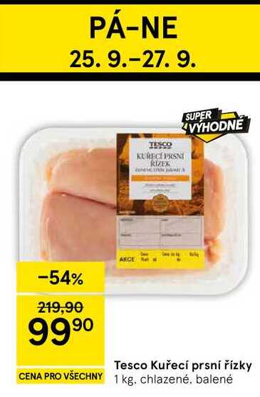 Tesco Kuřecí prsní řízky, 1 kg