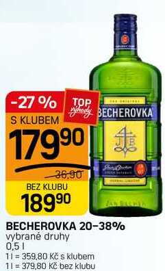BECHEROVKA 20-38% vybrané druhy 0,5l