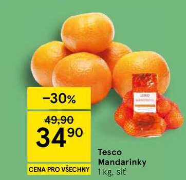 Tesco Mandarinky, 1 kg, síť 