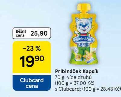 Pribináček Kapsík, 70 g, více druhů