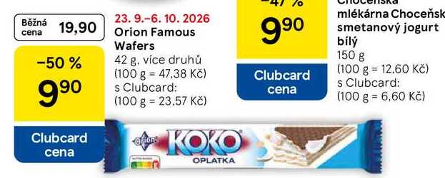 Orion Famous Wafers, 42 g, více druhů