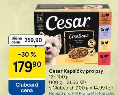 Cesar kapsičky pro psy, 12 x 100 g