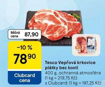 Tesco Vepřová krkovice plátky bez kosti, 400 g