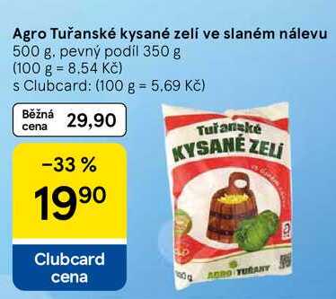 Agro Tuřanské kysané zelí ve slaném nálevu, 500 g  