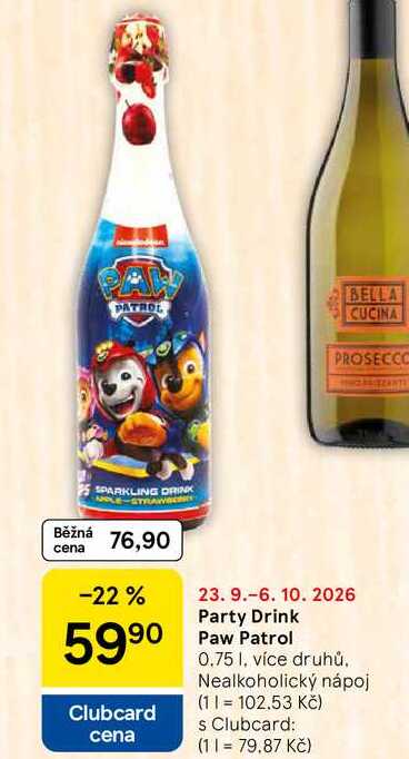 Party Drink Paw Patrol, 0.75 l, více druhů