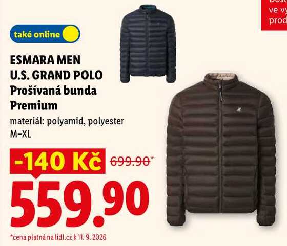 ESMARA MEN U.S. GRAND POLO Prošívaná bunda Premium