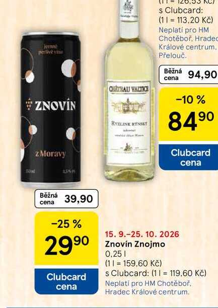 Znovín Znojmo, 0,25 l