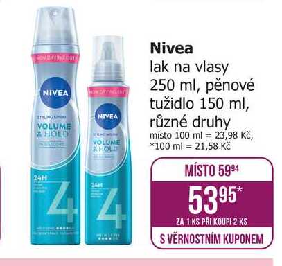 Nivea lak na vlasy 250 ml, pěnové tužidlo