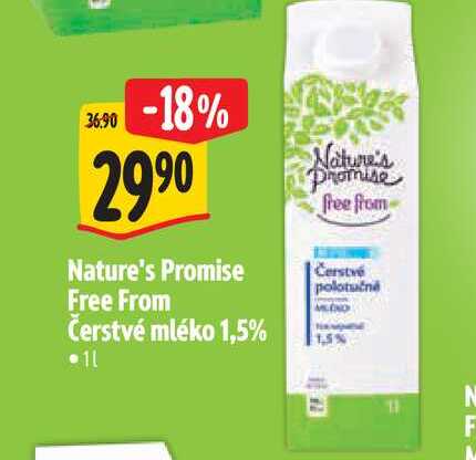 Nature's Promise Free From Čerstvé mléko 1,5% 1 l
