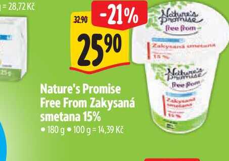 Nature's Promise Free From Zakysaná smetana 15% 180 g