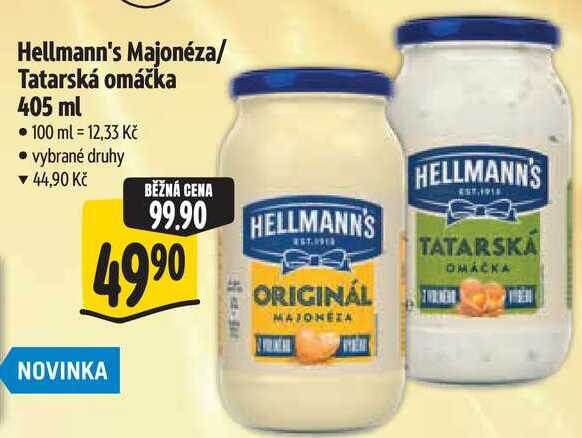 Hellmann's Majonéza/Tatarská omáčka, 405 ml