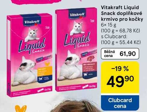 Vitakraft Liquid Snack doplňkové krmivo pro kočky, 6x 15 g