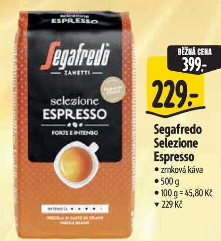 Segafredo Selezione Espresso, zrnková káva .500 g
