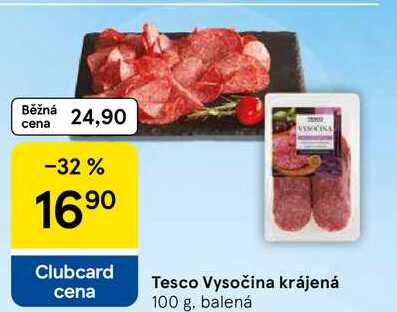 Tesco Vysočina krájená, 100 g, balená