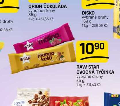 RAW STAR OVOCNÁ TYČINKA vybrané druhy 35 g