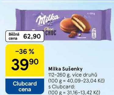 Milka Sušenky, 112-260 g
