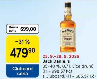 Jack Daniel's 35-40 %, 0,7 l
