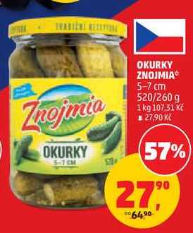OKURKY ZNOJMIA 5-7 cm, 520/260 g